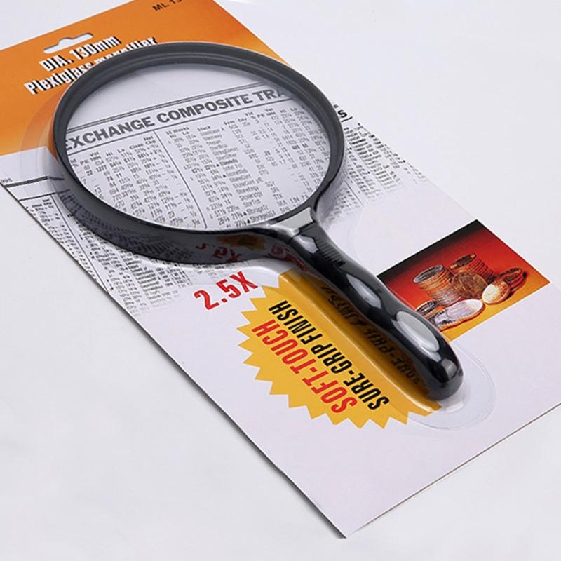 Lupa powiększająca 2,5x Ręczna lupa do czytania dla dzieci i seniorów Przenośna lupa Średnica soczewki 130 mm / 5,12 cala