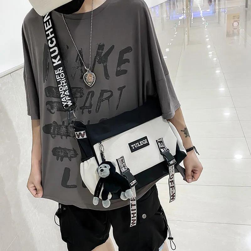 Trendy Brand Messenger Bag Men's Casual Shoulder Bag Trendy Student Large Capacity Diagonal Straddle Backpack Tooling Women's Messenger Bag