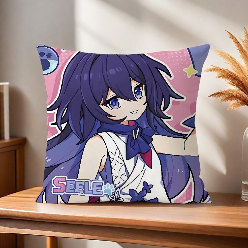 Anime Game Honkai Star Rail Chibi Cute Comfortable Soft Pillow Case For Sofa Living Room Home Office Decor Protective Cover