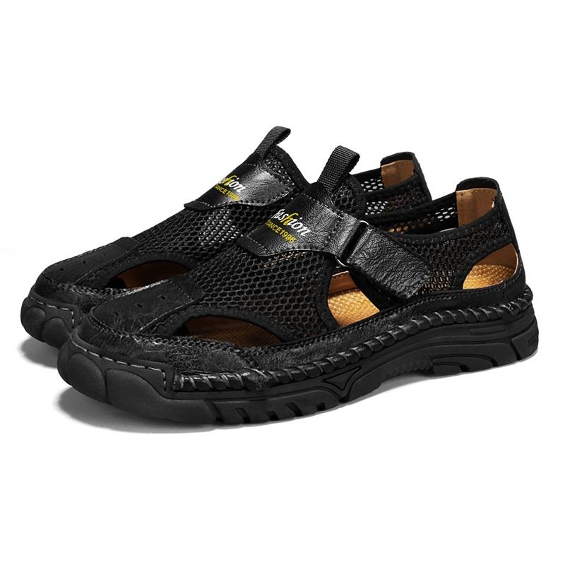 

Fashion Men s Beach Walking Shoes Outdoor 2025 New Comfortable and Lightweight Sandals Mesh Casual Shoes Men s Anti Slip Sandals Size 46 38 чёрный