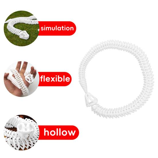 Halloween Skeleton Snake Toy Figurine Movable Joints Snake Bone Figure Articulated Animal Model Desktop Decoration Ornament