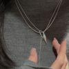S925 Sterling Silver Niche Design Retro Matte Necklace Water Bottle Simple Fashionable Sweater Chain