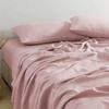 Natural Flax Bed Sheets Plus 2 Pillowcases 100% Washed Linen Sheet 3PCS Set Breathable Soft Farmhouse Home Bedding Flat Sheet