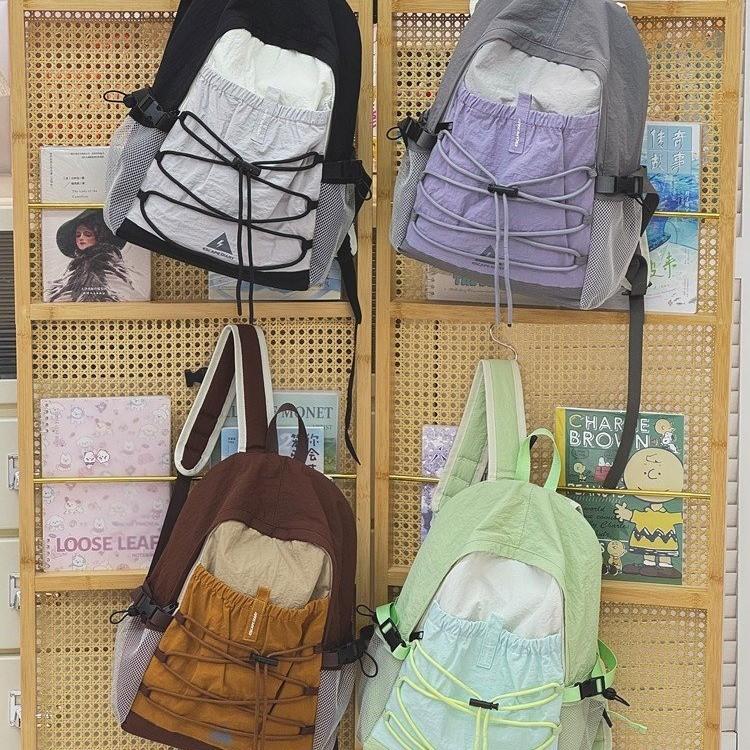 Schoolbag Backpack Outdoor Sports Color Matching Drawstring Backpack Student Outdoor Camping Leisure Travel Student School Bag Wholesale