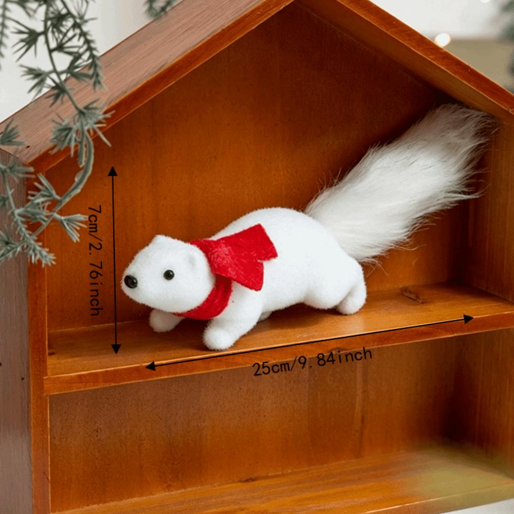 Lightweight Flocked Squirrel Ornaments Plush Texture Dual-use Tabletop Ornament  Xmas