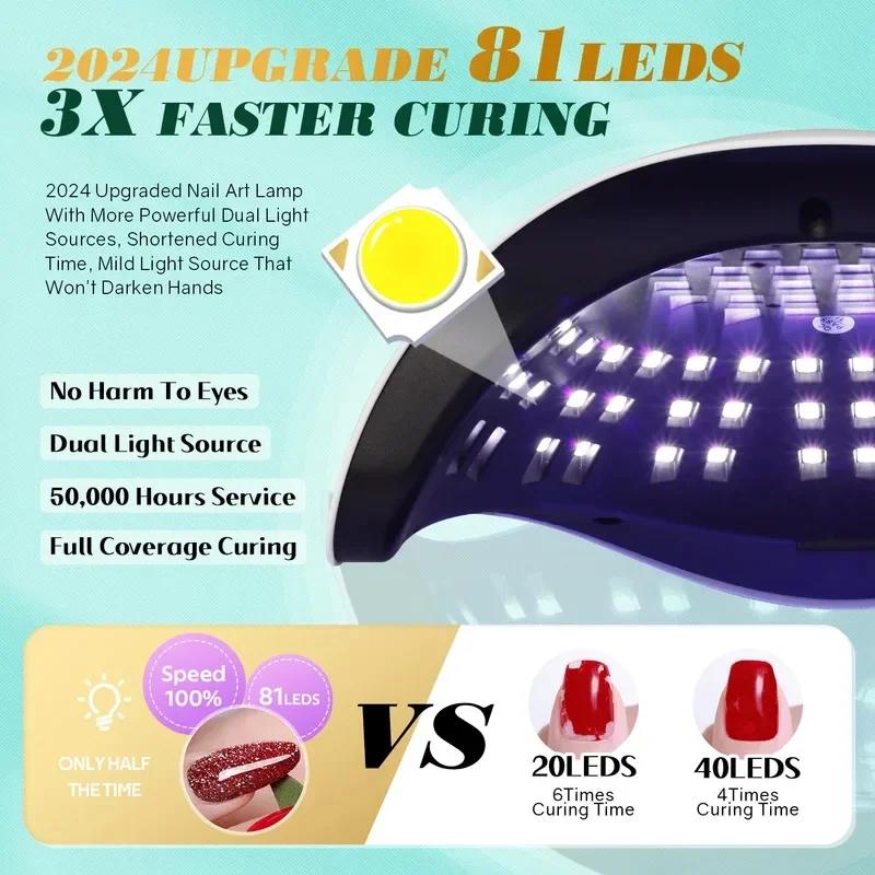 New LED Nail Lamp 380W Nail Curing Lamps For Home Salon Powerful LED Drying Lamps For All Gel Polish Professional Nail Equipment