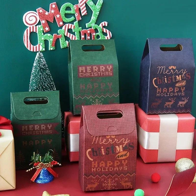 10Pcs/lot Christmas Gift Box Craft Paper Box Christmas Candy Gift Box Packaging Boxes Christmas Stockings Gift Holders
