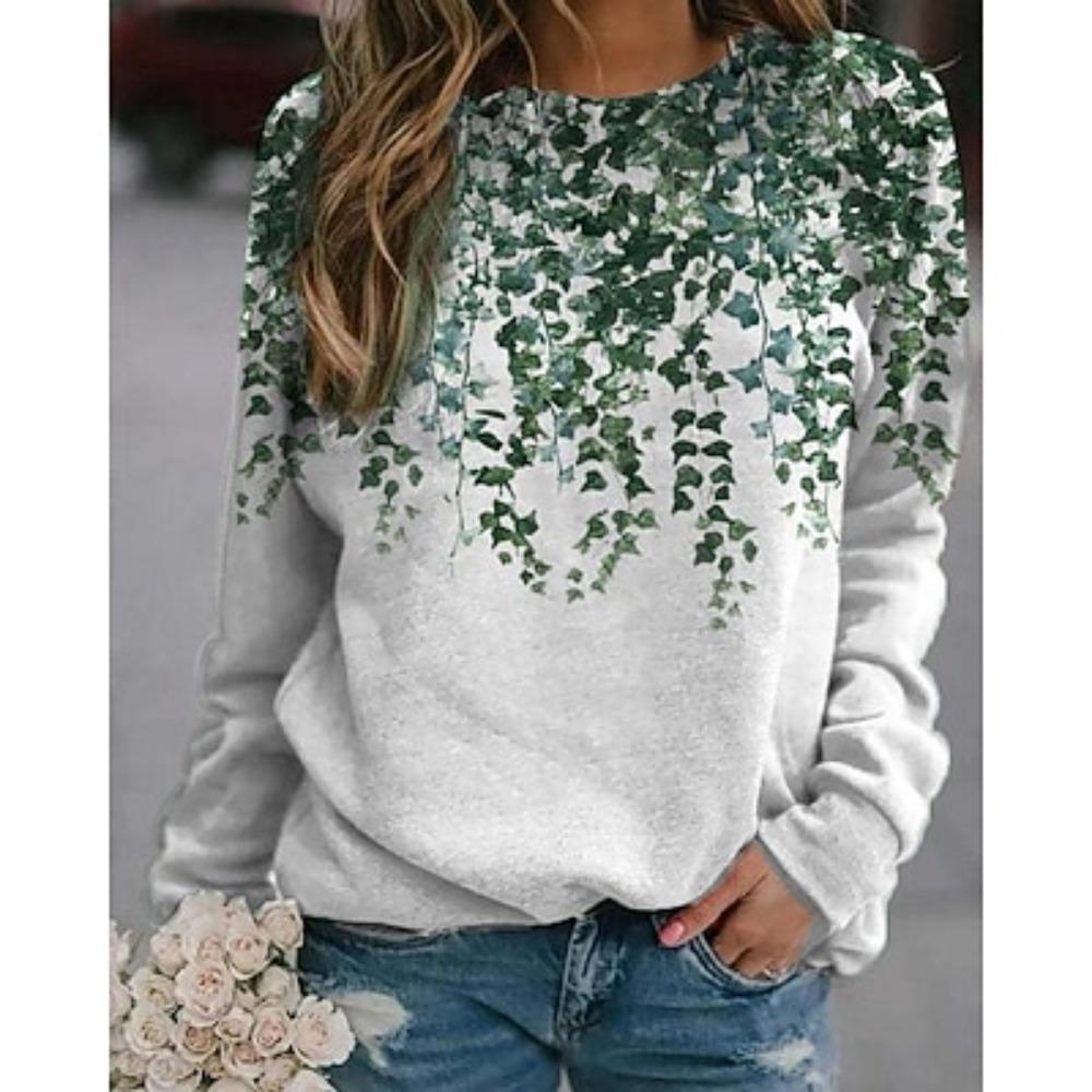 Women's Shamrock Active Sportswear Long Sleeve Round Neck Regular Tops St.Patrick's Day Casual Sports Print