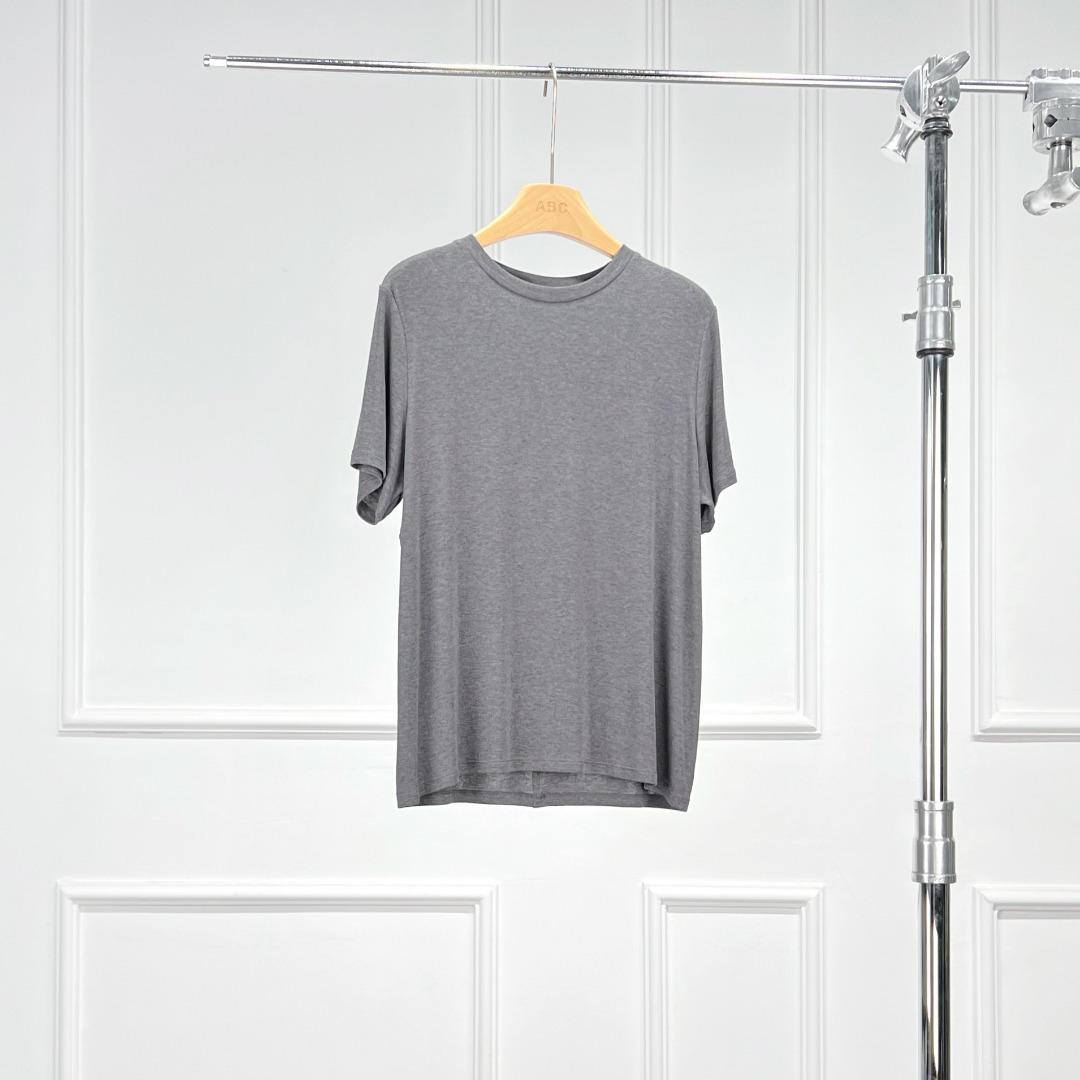 

Warren Sea Dragon | SST007 Soft Tencel Wool Round Neck Short Sleeve T-Shirt Small серый