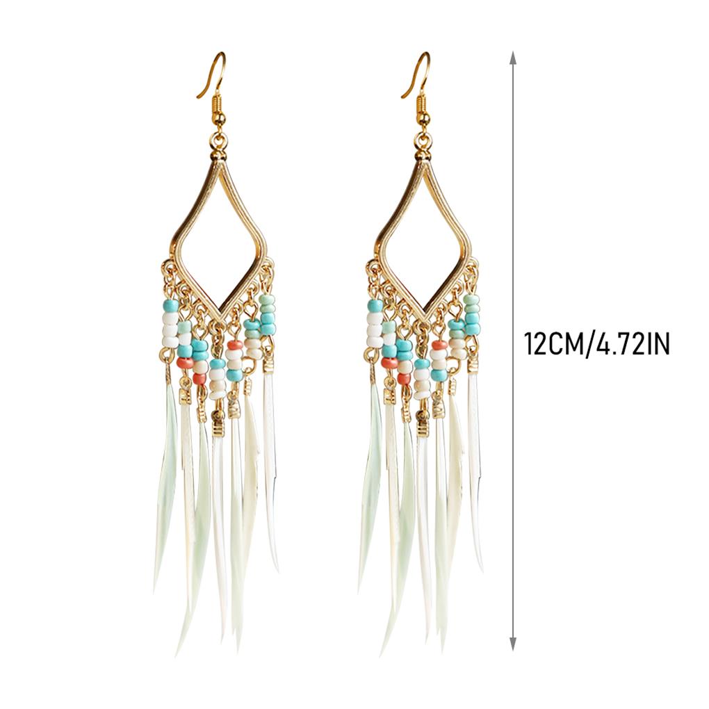 2Pcs Women Dangle Earrings Tassel Alloy Bohemian Jewelry Stylish Decorations Daily Wear Hanging Pendant Wedding Jewelry