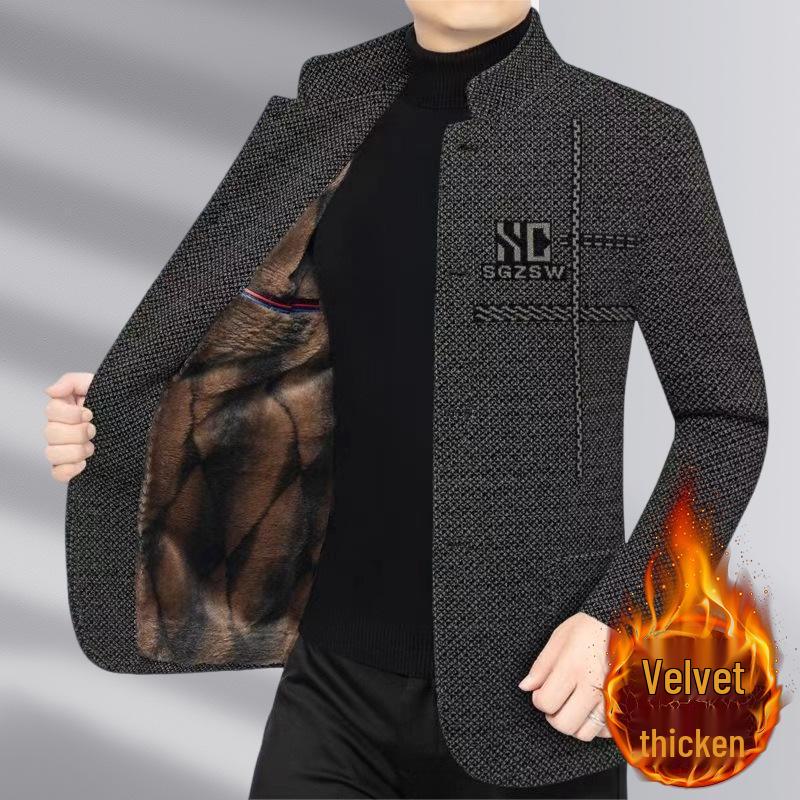 2025 Autumn/Winter Men's Wool Coat for Middle-Aged and Elderly – Business Casual Dad Style, High-Quality Outerwear.