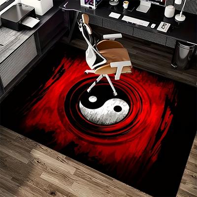 Creative Tai Chi Yin Yang Pattern Printed Carpet Decorat Mats for Office Tables, Coffee Tables, and Hallways Fashionable Carpet
