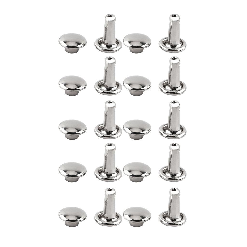 100pcs Double   Rivet Tubular Metal Leather Craft Repairs Studs Decoration