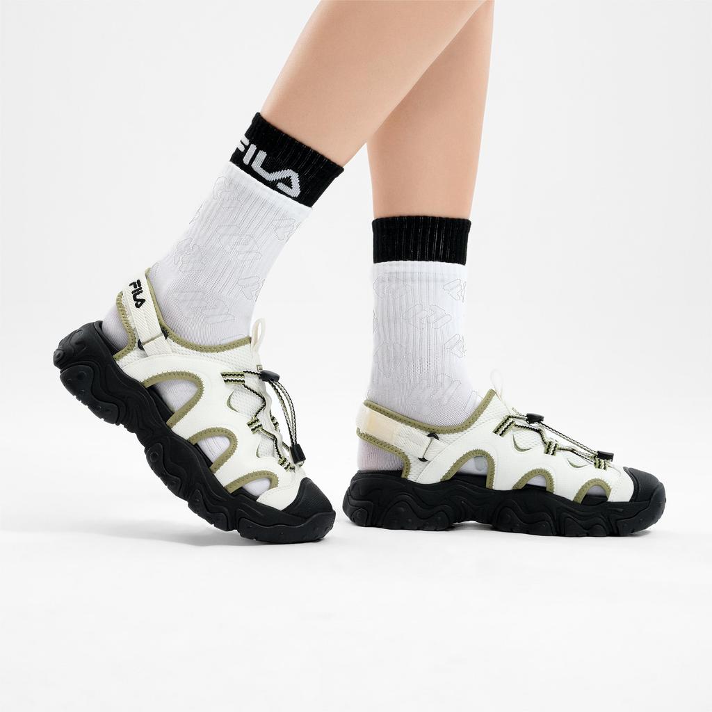 FILA Fluid 5 Sandal Cat Paw Retro Versatile Fashion Breathable Non-Slip Durable Beach Sandals Women sandals Moss-Green F12W422402FSM