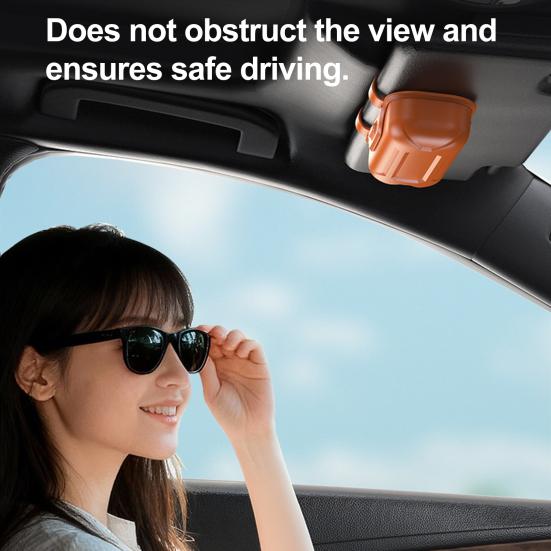 Car Visor Clip-On Storage Eyewear Case with Box Sun Visor Push-Open Cover Dustproof