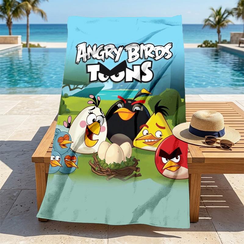Angry Birds Toons Quick-drying, highly absorbent beach towel,suitable for the beach, pool, gym, and travel.Sports sweat towel Convenient and durable.