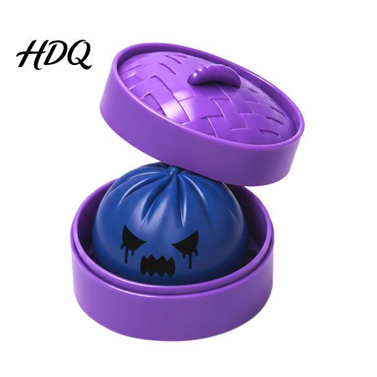 Office Desk Toy Dumpling Squeeze with Purple Steamer, Creepy Steamed Bun Stress Relief Handheld Fidget Tools for Halloween, Home Relaxation Ball