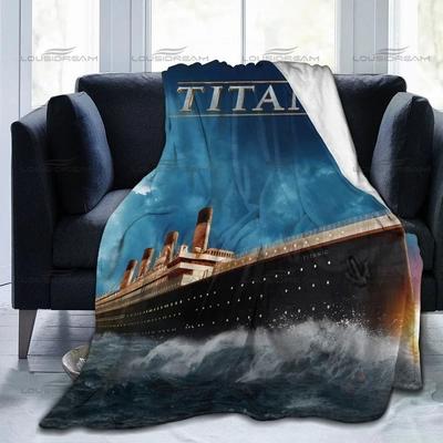 Super Clear 3D Titanic Bed Blanket Office Home Hiking Picnic Thick Quilt Fashionable Bedspread Flannel Blanket Throw Blanket