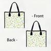 Floral Tote Bag Casual Canvas Shopping Handbag for Daily Use
