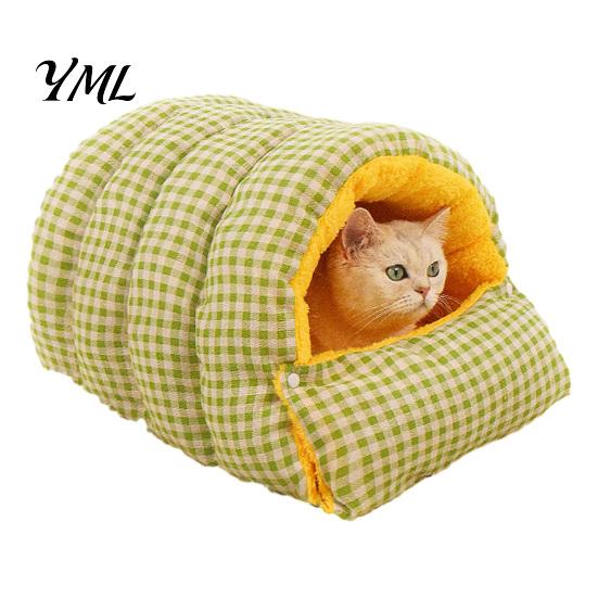 Non-slip Bottom Cat Hideaway Plush Cave Bed, Warm Enclosed Bed with Anti-slip Bottom, Cozy Pet Tent for Cats Hideaway, Washable Indoor Hiding Sleeping