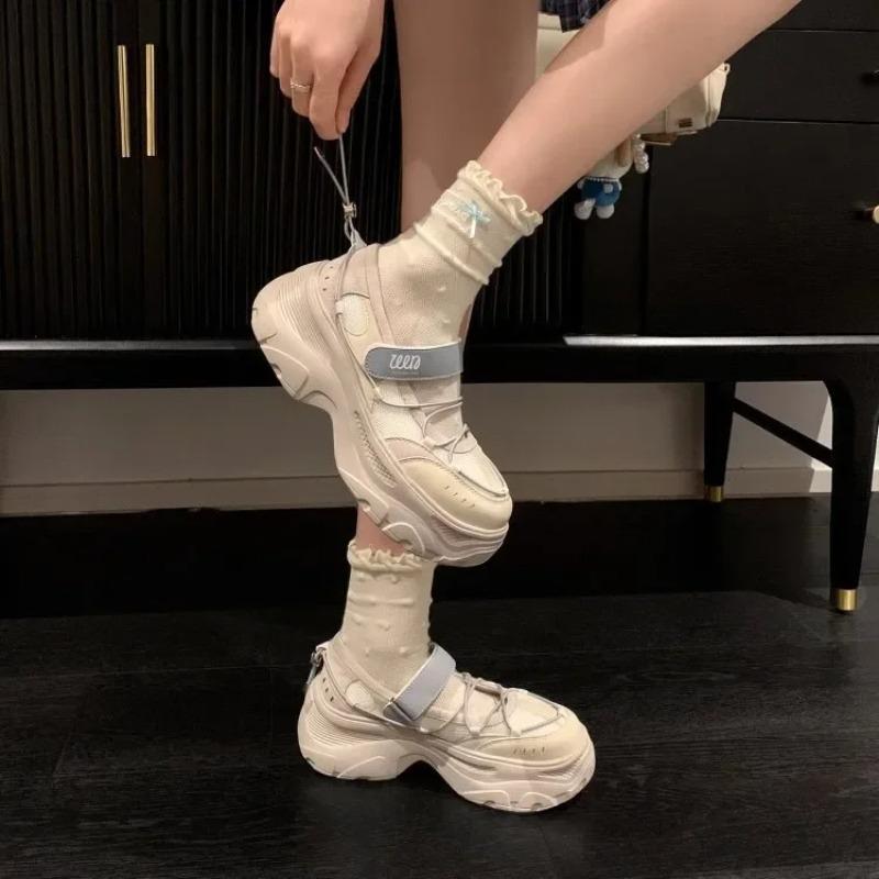 Mary Jane Style Thick Heel Summer New Women's Shoes Comfortable Sports Sandals Heightening Casual All-Match Slip-On Loafers