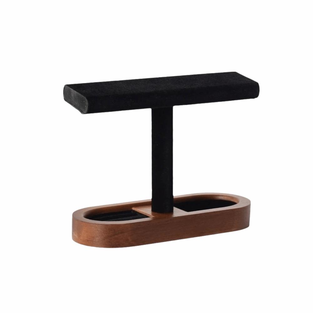 Space-saving Wooden Jewelry Organizer T-bar Design Watch Display Stand  Home Use