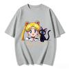 Hot New 2026 Hot Sailor Moon Happy New Year T-shirt Unisex Harajuku Hip Hop Punk T-shirt Y2K Gothic Cotton Oversized T-shirts