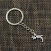 New Fashion Men 30mm Keychain DIY Metal Holder Chain Vintage Stork Baby Bird 23x18mm Silver Color Pendant Gift
