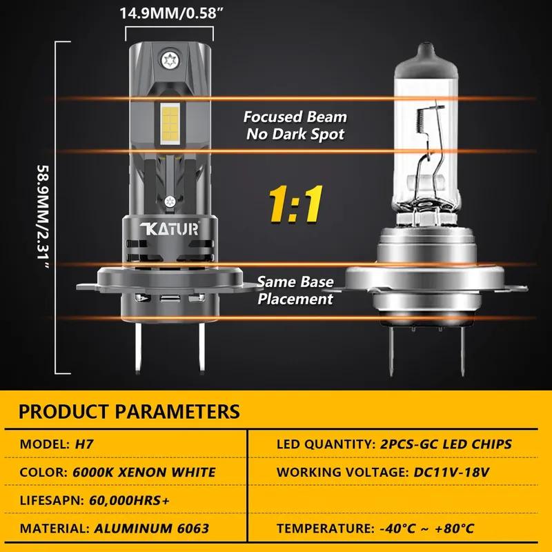 2Pcs KIT LED H7 White Light Car headlight For Kia Ceed Sportage Mazda CX 3 5 7 Toyota Corolla Hyundai I30 I40 Nissan Qashqai j10