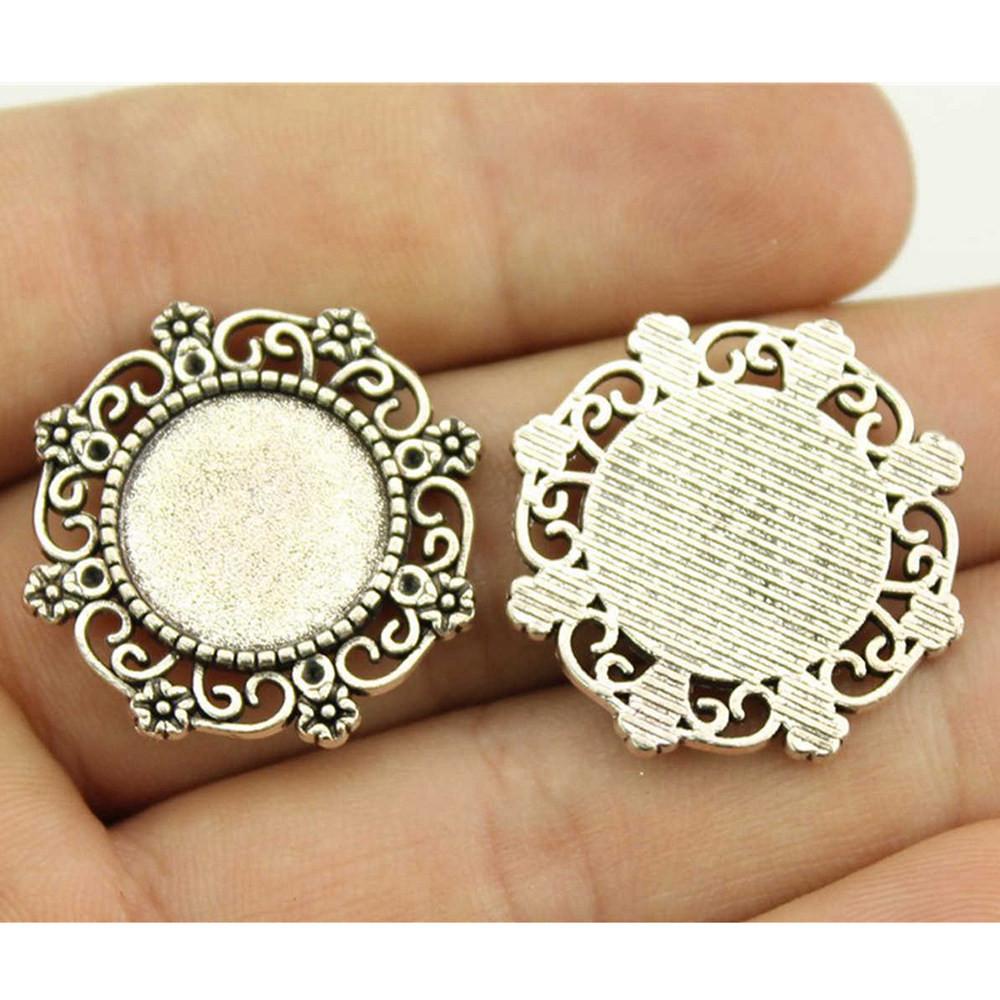 Fit Round 16mm Glass Cabochon Base Setting Tray Accessories Parts Men's Jewellery Bulk Original Cheapest Items