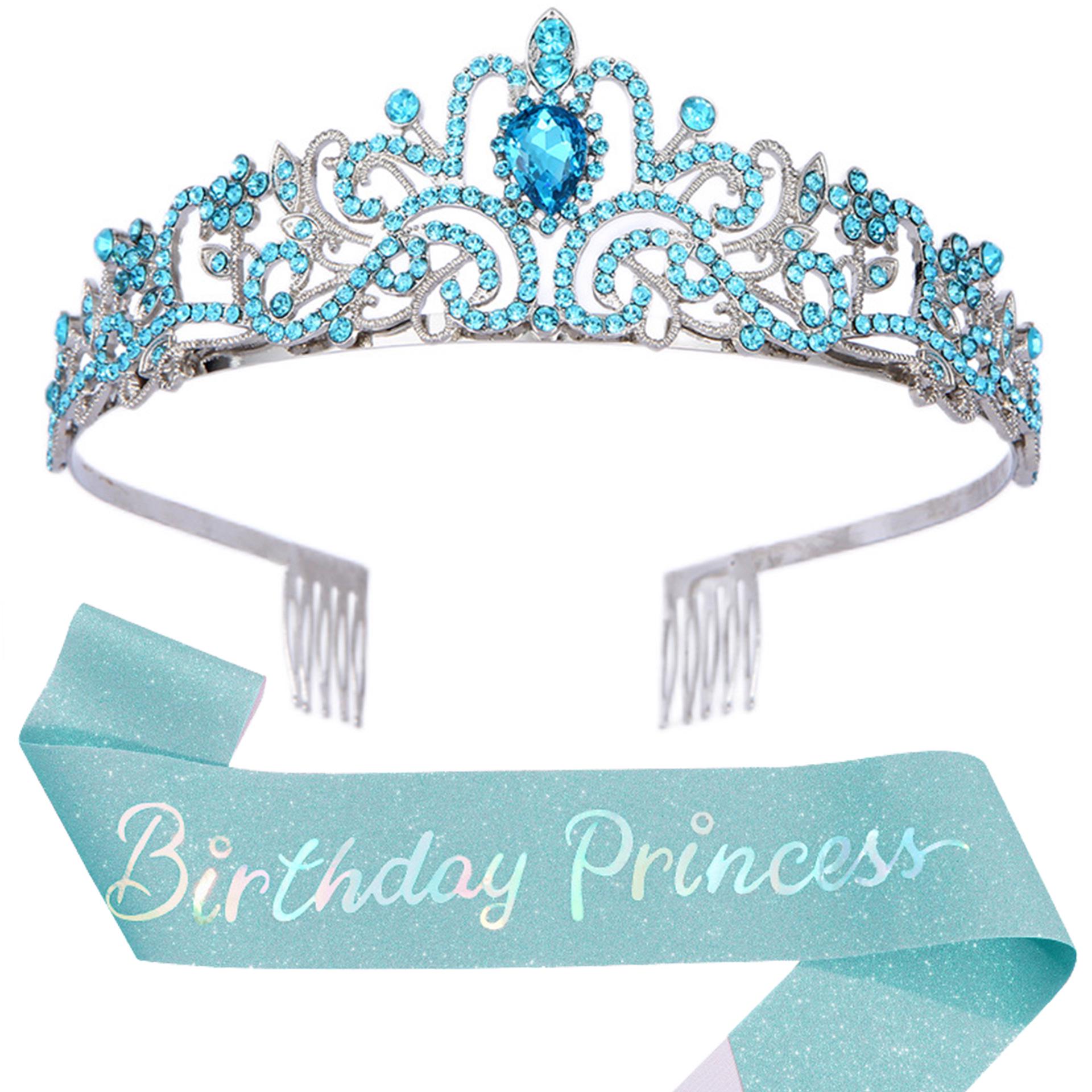 

Набор хрустальной короны и принцесской ленты для дня рождения One Size