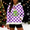 Women's Christmas  Print Contrasting Loose Casual Hoodie