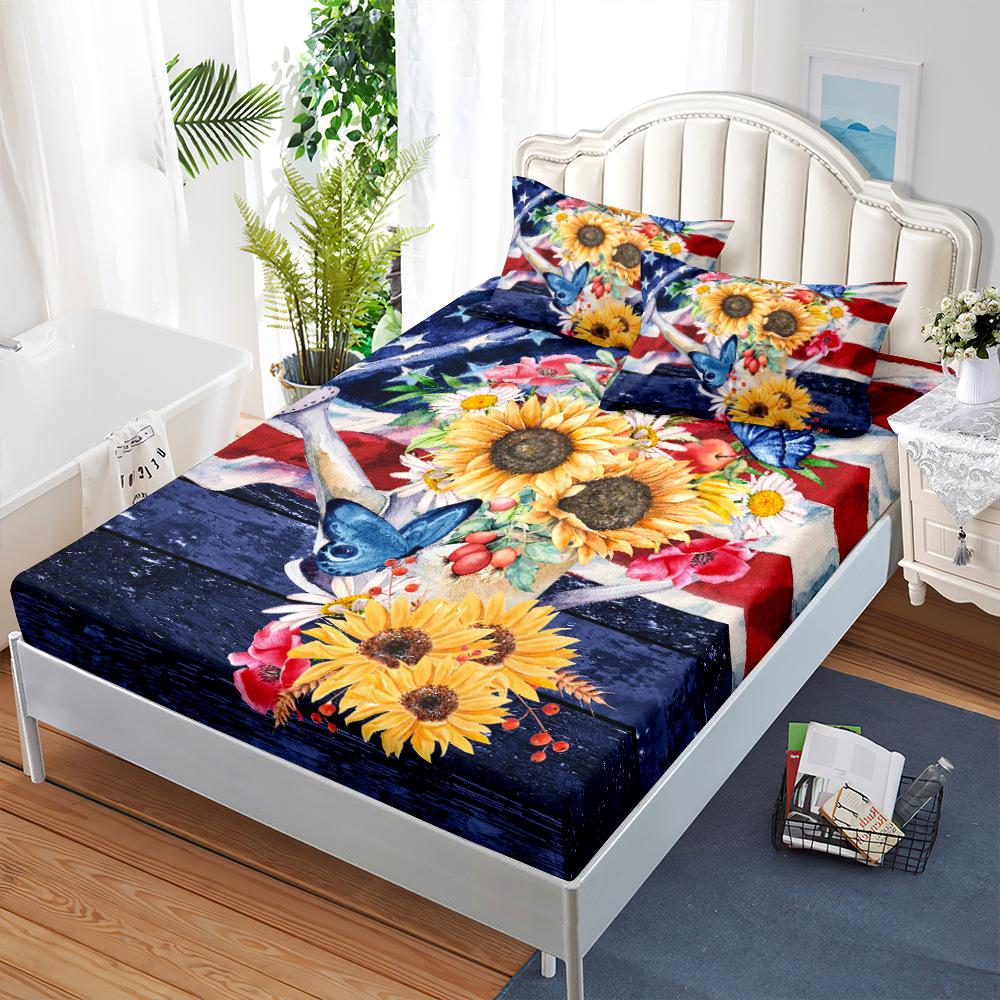 

Трехсекционный матрас, Полностью закрытый чехол на кровать, Независимый красный и синий контрастный цвет пылезащитный чехол Sheet 100*190*40cm*1 Pillowcase 51*75cm*1