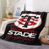 1PC Stade Toulouse Crest Custom Name Patterned Flannel Blanket Suitable For All Seasons For Home Decor Warmth And Comfort Gifts Holiday Present