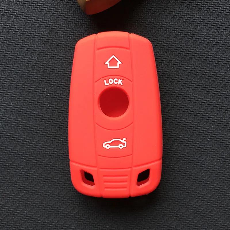 

Silica Gel Car Key Case Cover for BMW E90 E60 E70 E87 3 5 6 Series M3 M5 X1 X5 X6 Z4 KeyChain Cover Remote Controller Key красный