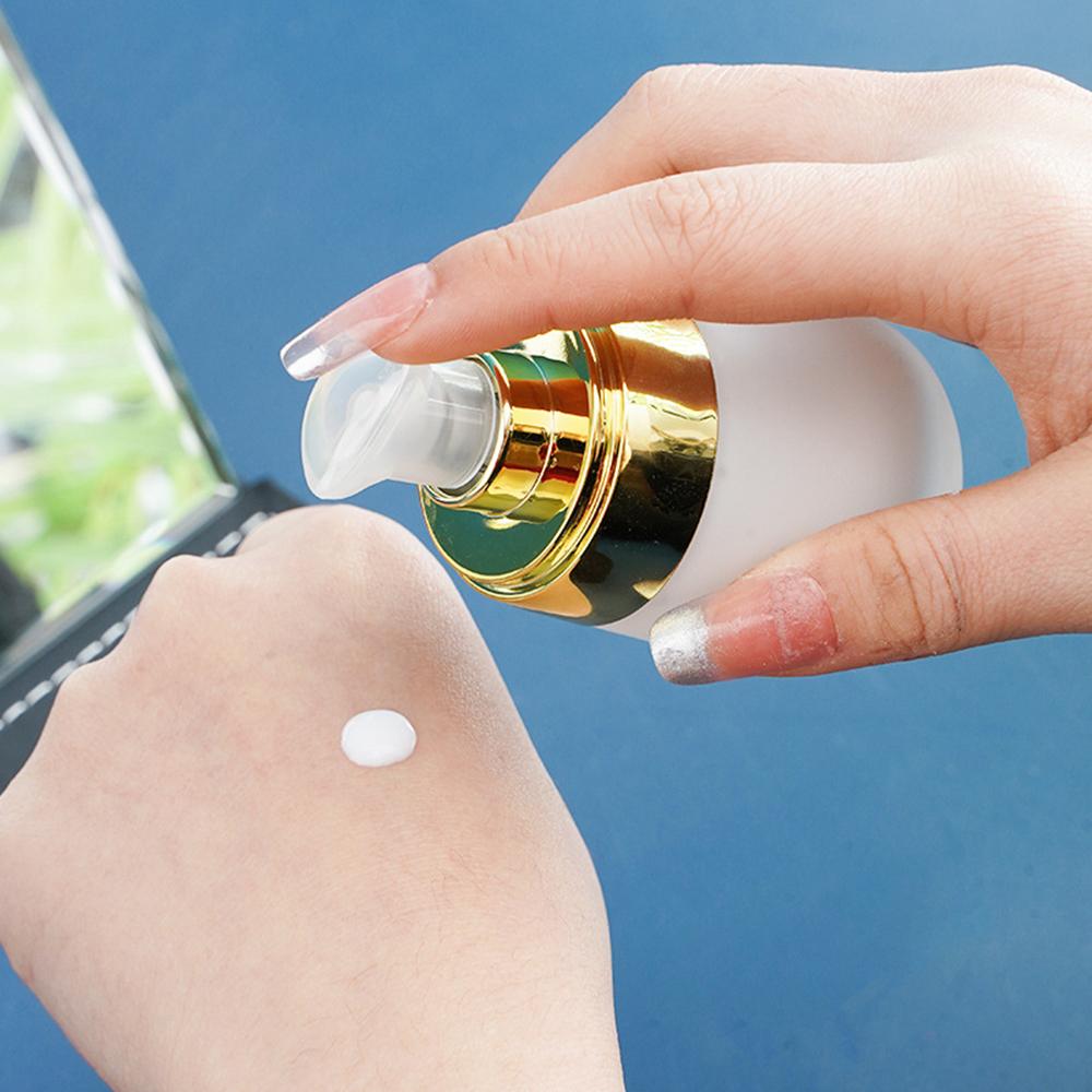 30ml Vacuum Frosted Glass Bottle Empty Refillable Container Makeup Cosmetic Face Cream Lotion Jar Ointments Pump Travel Bottle
