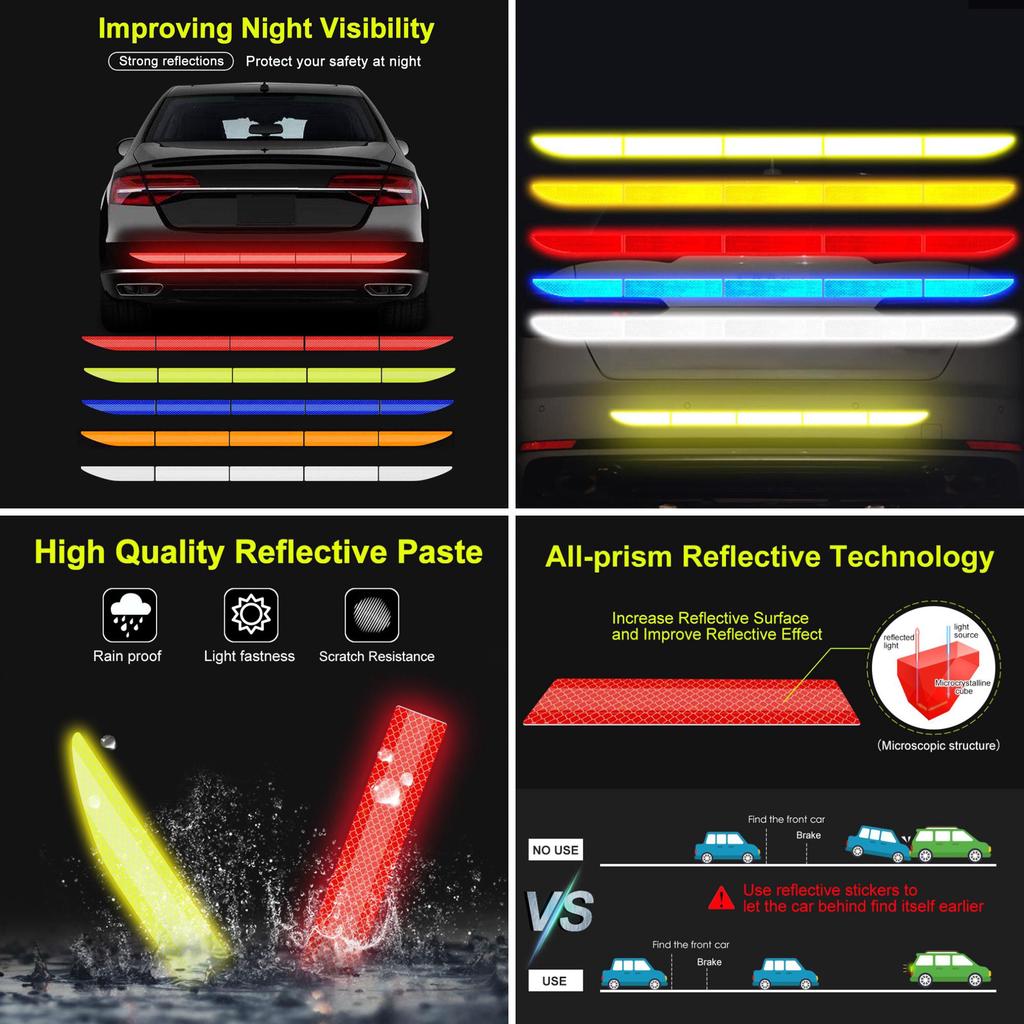 Sanwood 3x90cm Car Body Exterior Reflector Sticker Trunk Decal Auto Reflective Tape Cars Accessoty Ornaments