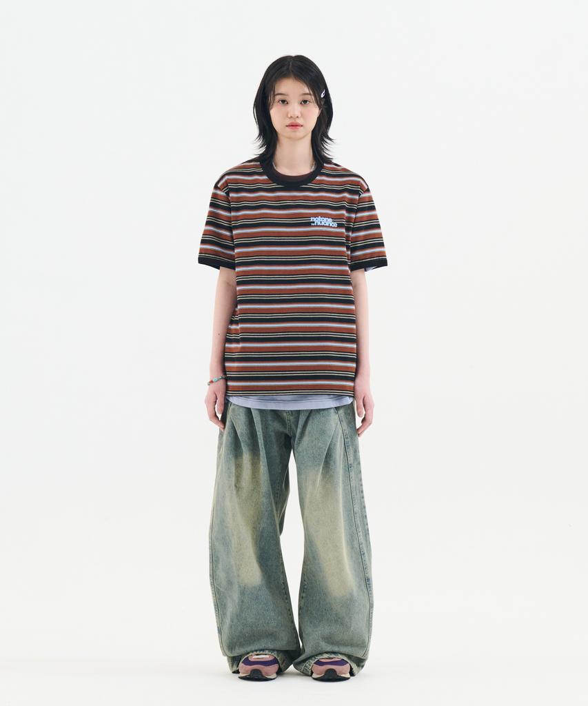 Nontai Multi Stripe Ringer Tee (Black)