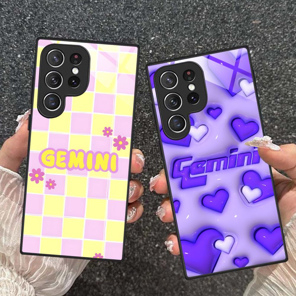 Zodiac Sign Gemini Mobile Phone Case for Samsung Galaxy A56 55 54 53 52 51 36 35 34 23 16 15 5G Glass Colorful Cover Cover