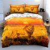 Lion Sunset Canvas Art Set Soft Comfortable Duvet Cover Bedding Set Included 1*Duvet Cover & 2*Pillowcases, Gift
