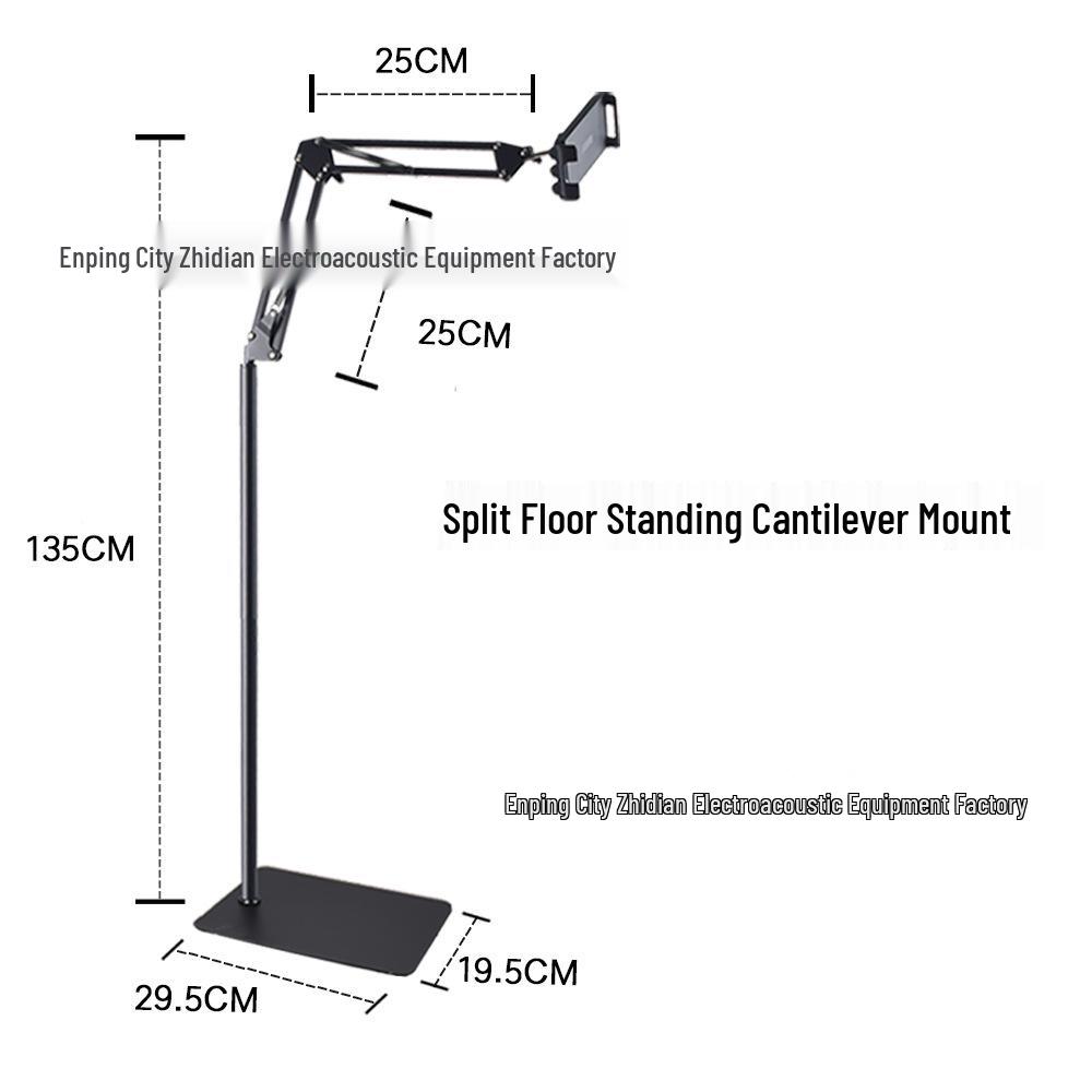 

Adjustable Floor Stand for Tablets & Phones - Perfect for Bedside, Sofa, Live Streaming & Overhead Use 135cm Stand Arm Phone 5.5-9cm чёрный