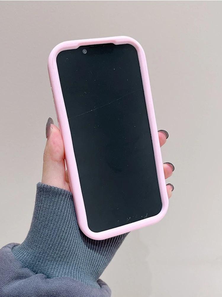 Cute Funny Pig Piggy Telescopic Bracket Case For iPhone 16 15 Pro Max 14 Plus 13 11 12 Pro Max Pink Silicone Stand Holder Cover
