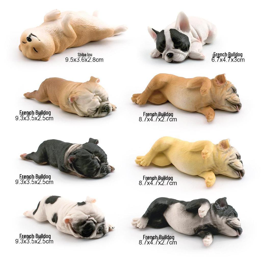 Cross-Border Fun Sleeping Posture French Bulldog & Shiba Inu Model Desktop Decoration