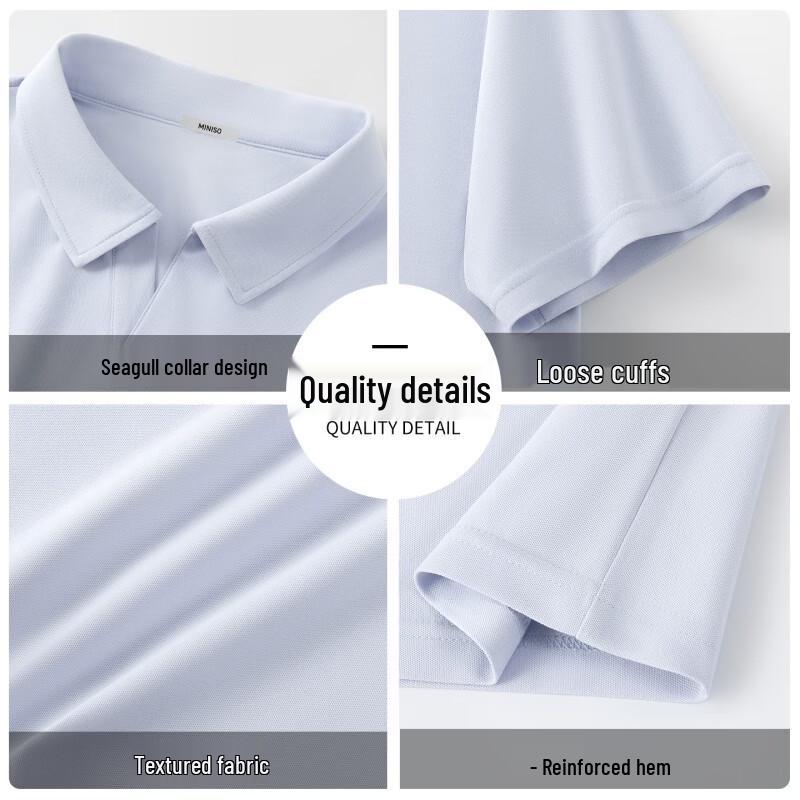 MINISO Men's Ice Silk Quick Dry Polo T-Shirt