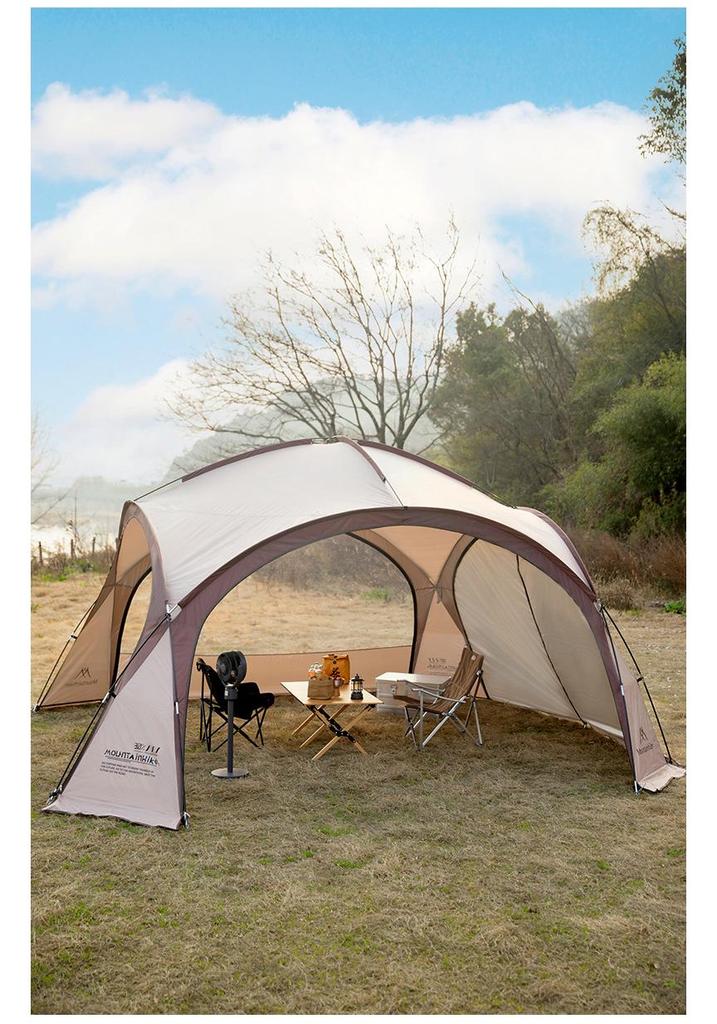 Mountain Guest Silver-Coated Dome Canopy: Upgraded Zipper Tent & Sun Shelter, Large Outdoor Camping Yurt with Sun Protection.
