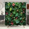 Tropical Green Garden Shower Curtain Washable Dirt-Resistant Shower Head Waterproof Polyester Bath Curtain For Home Decor