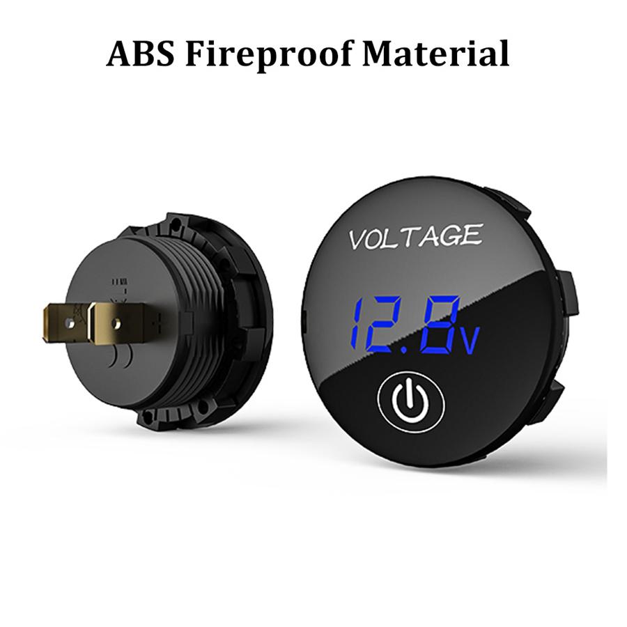 2Pcs Dc 12V-24V Led Panel Digital Voltage Volt Meter Display Voltmeter  Battery Capacity Meter Touch Switch Motorcycle Car