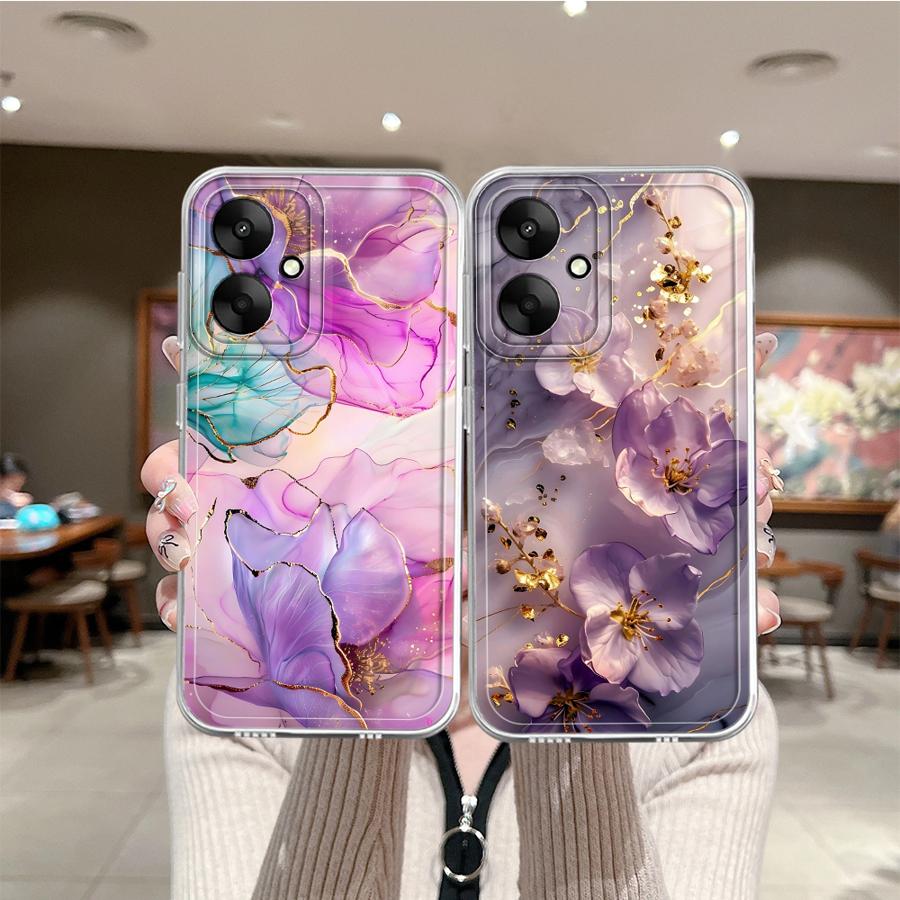 Flower Marble Soft Phone Cover Case for Xiaomi Poco X3 Pro X3 NFC