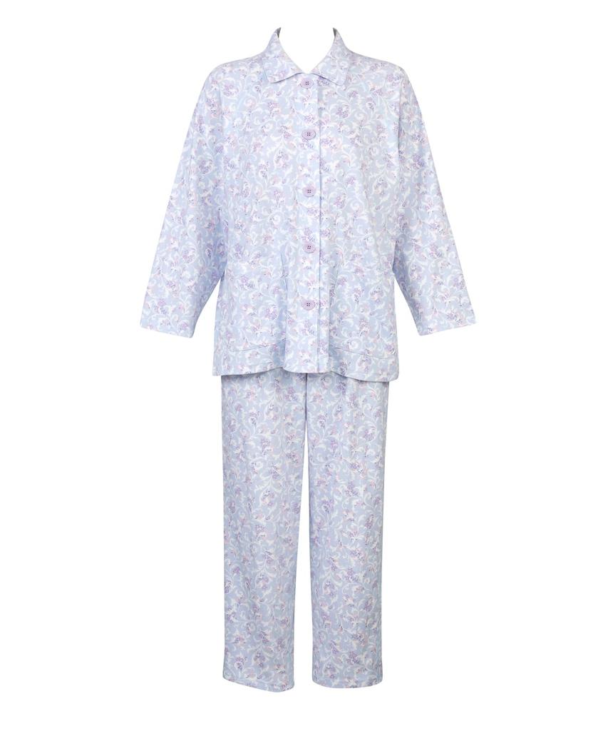 Wacoal Fuwarila Long Sleeves and Fits Heights Soft to the P Pajamas, Pants, Women's 146cm-154cm, 100% Cotton, Touch, Front-Opening, DNL371, Women's,