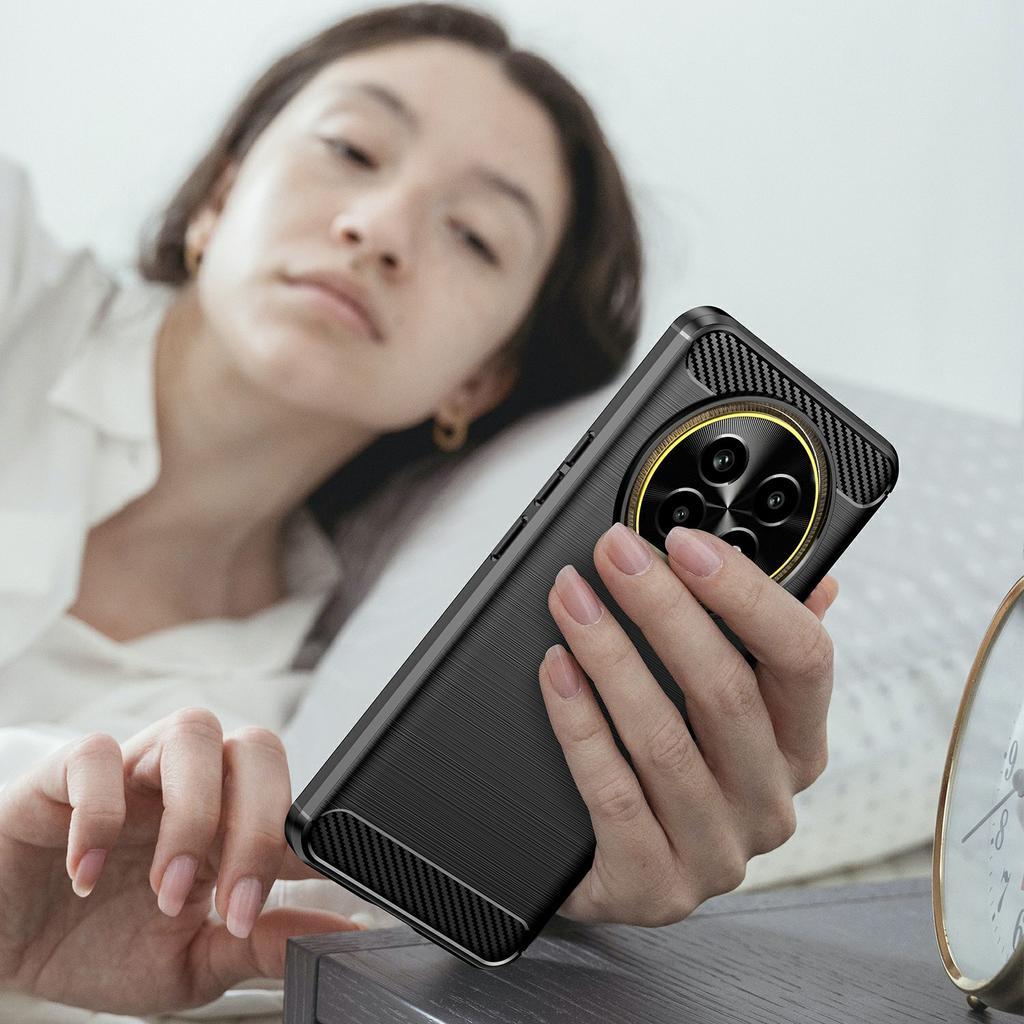 For Realme 13 Pro 5G (Global)/13 Pro+ 5G (Global) Case Carbon Fiber Texture TPU Brushed Phone Cover